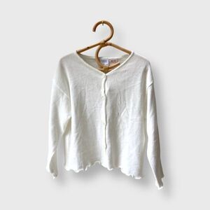 New Zara Cardigan Sweater White Knit Button Front Long Sleeve Girls 4-5 Years 4T
